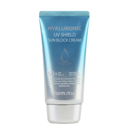 FARMSTAY HYALURONIC UV SHIELD SUN BLOCK CREAM Слънцезащитен крем с хиалуронова киселина и SPF 50+ PA +++, 70 гр.