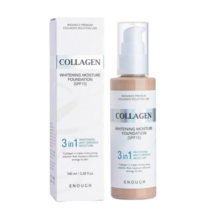 ENOUGH Collagen 3in1  Фон дьо тен SPF15 цвят 23 с колаген, хиалуронова киселина, ниацинамид , 100мл.