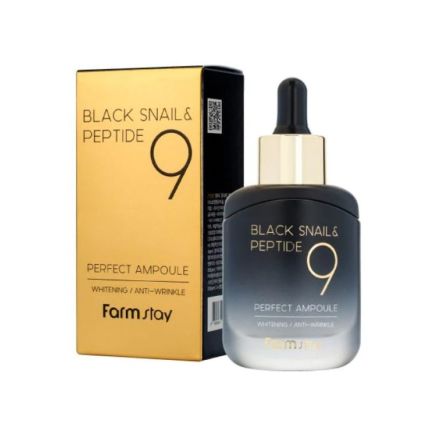 FARMSTAY BLACK SNAIL & PEPTIDE9 PERFECT AMPOULE Ампула за лице с  охлюв и пептиди