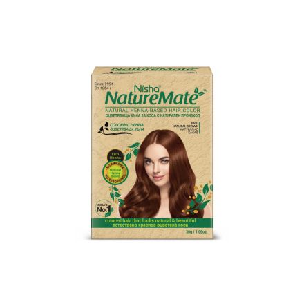 NISHA NATURAL Къна за коса №400, натурално кафява