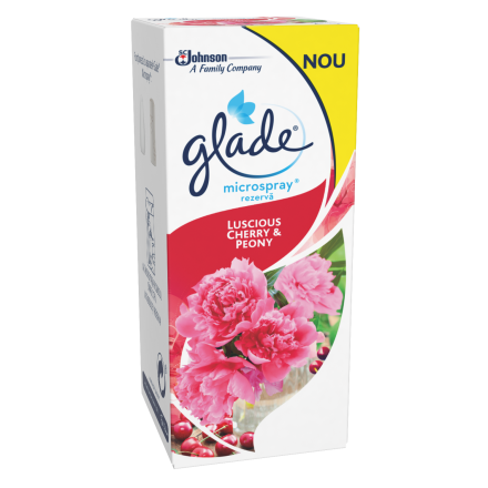 GLADE MICRO SPRAY TOUCH&FRESH Ароматизатор за въздух пълнител LUSCIOUS CHERRY&PEONY, 10 мл.