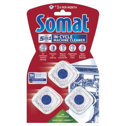 SOMAT MACHINE CLEANER FRESHNESS ANTI MALODOR Таблетки за почистване на съдомиялна, 3 бр.