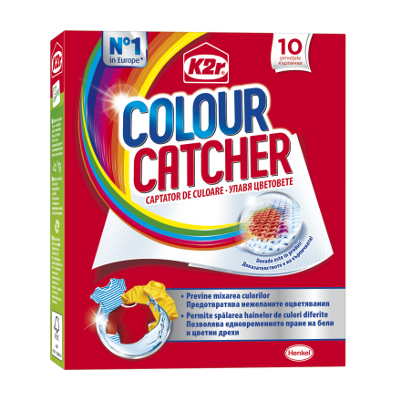 K2R Добавка за пране - цветоулавящи кърпички, 10 бр.