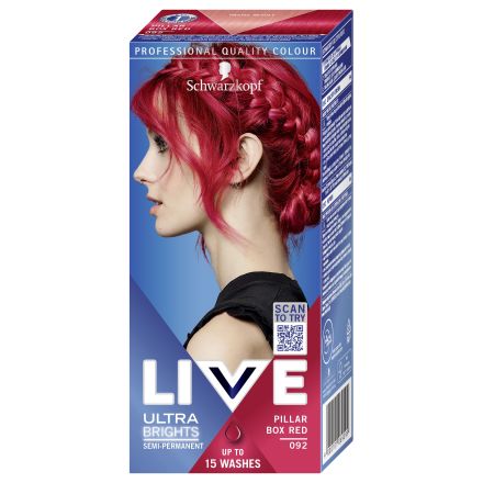 LIVE ULTRA BRIGHTS Боя за коса 092 Pillar box red