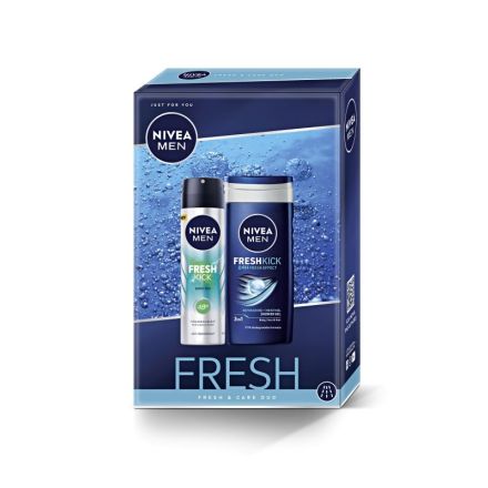 NIVEA MEN FRESH Подаръчен комплект Дeo Спрей мъжки Fresh Kick, 150 ml +  Душ-гел Cool Kick, 250 ml