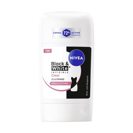 NIVEA INVISIBLE ON BLACK & WHITE CLEAR Дамски део стик, 50 мл.