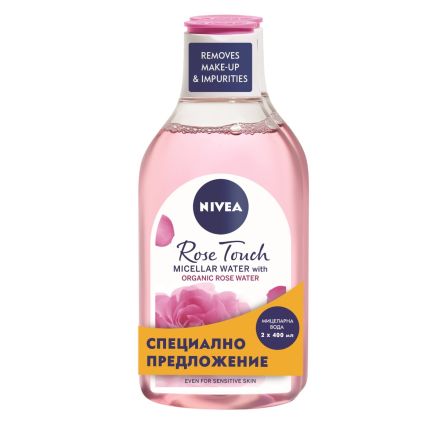NIVEA ROSE TOUCH Мицеларна розова вода 2x400 мл
