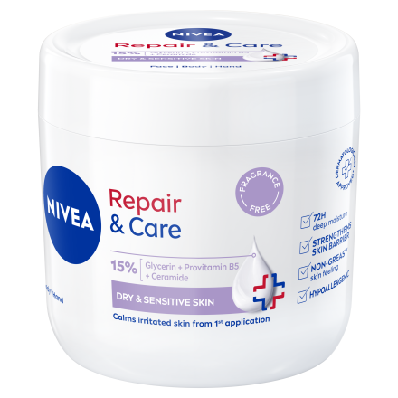 NIVEA REPAIR & CARE SENSITIVE Крем за чувствителна кожа, 400мл.