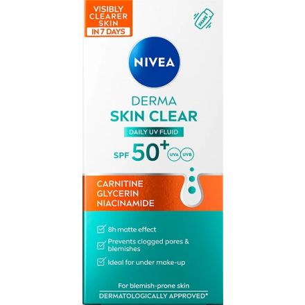 NIVEA DERMA SKIN CLEAR Флуид за лице SPF50+, 40мл.