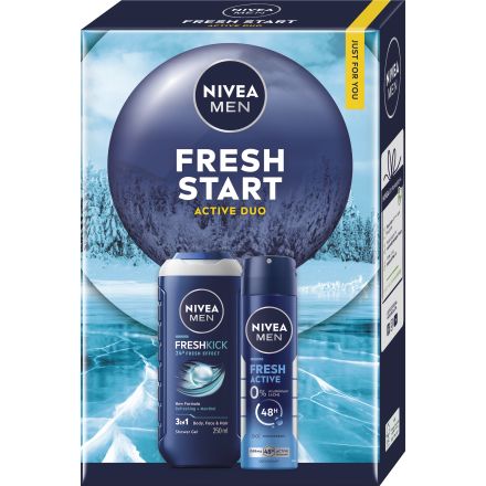 NIVEA MEN FRESH START Подаръчен комплект душ гел250 + део спрей150