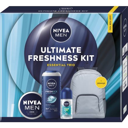 NIVEAMEN ULTIMATE FRESHNESS Подаръчен комплект душ гел, рол он,крем, раница