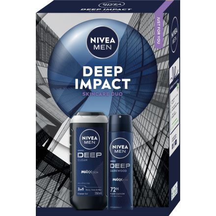 NIVEA MEN DEEP IMPACT Подаръчен комплект душ гел250+спрей