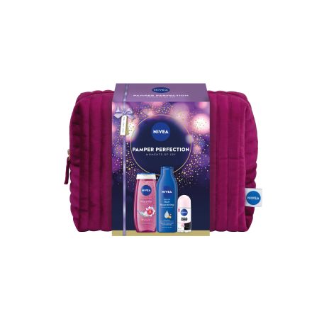 NIVEA PAMPER PERFECTION Подаръчен комплект душ гел,мляко за тяло, рол он