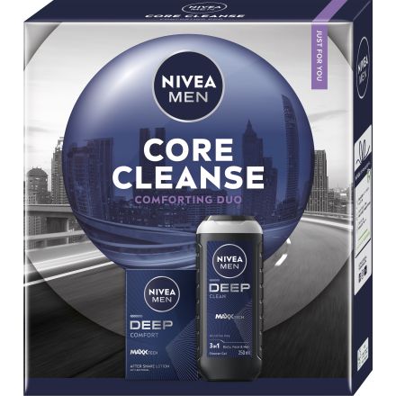 NIVEA MEN CORE CLEANSE Подаръчен комплект афтършейв + душ гел