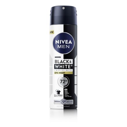 NIVEA MEN INVISIBLE ON BLACK AND WHITE EPIC NIGHT Део спрей, 150мл.