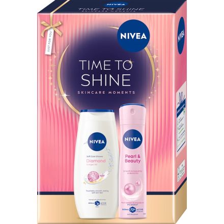 NIVEA TIME TO SHINE Комплект душ гел, део спрей