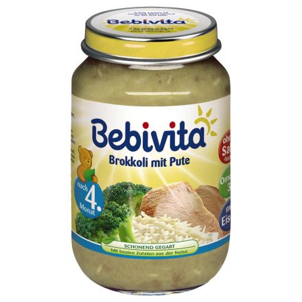BEBIVITA Пюре броколи и пуешко месо 1730, 190 гр