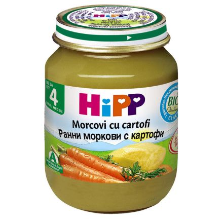 HIPP BIO Пюре ранни моркови и картофи 4000, 125 гр 