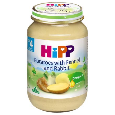HIPP Пюре картофи с копър и заешко месо 6173, 190 гр