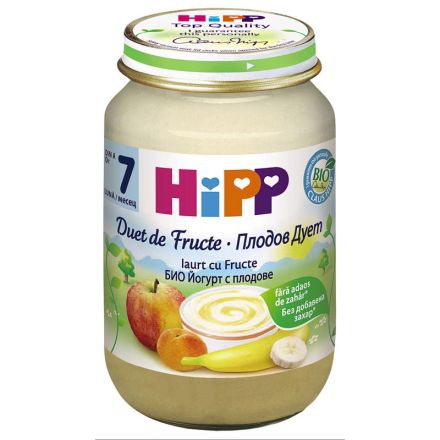 HIPP BIO Пюре плодов дует йогурт с плодове 5475, 160 гр