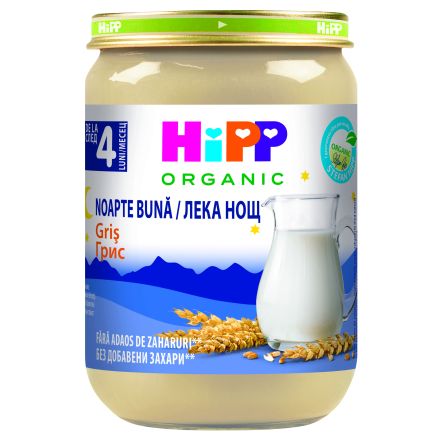 HIPP BIO ЛЕКА НОЩ Млечна каша Грис 4+ месеца, 190 г