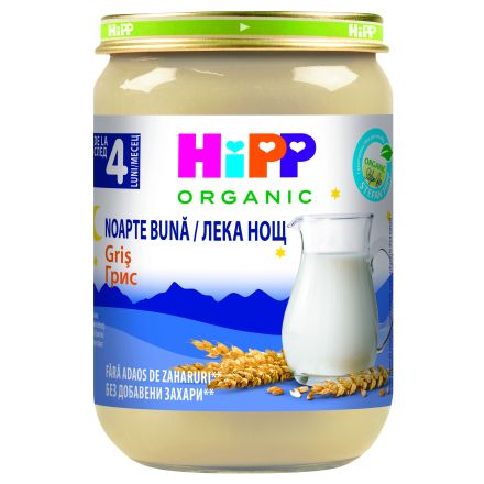 HIPP BIO ЛЕКА НОЩ Млечна каша Грис 4+ месеца, 190 г