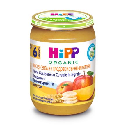 HIPP BIO Пюре пълнозърнеста каша плодова 4800, 190 гр