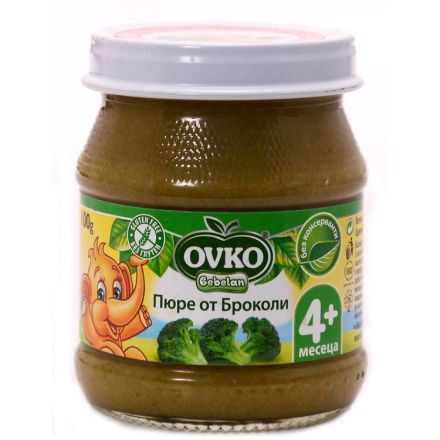 BEBELAN OVKO Пюре броколи за захранване 4+мес, 100 гр