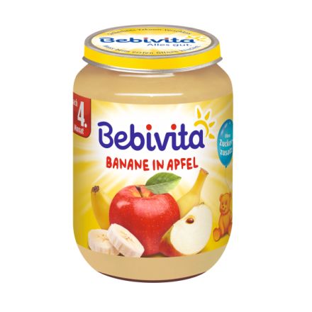 BEBIVITA Пюре ябълка и банан 1001, 190 гр.