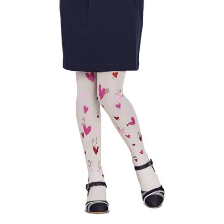 PENTI LOVE CAT Детски чорапогащи 40DEN бял цвя, р-р 3