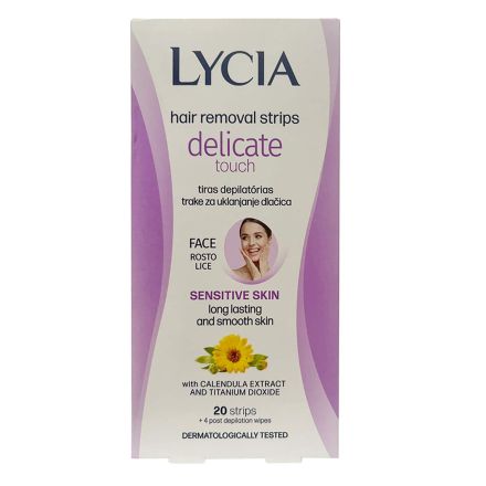 LYCIA DELICATE TOUCH Ленти за депилация на лице за чувствителна кожа, 20 бр